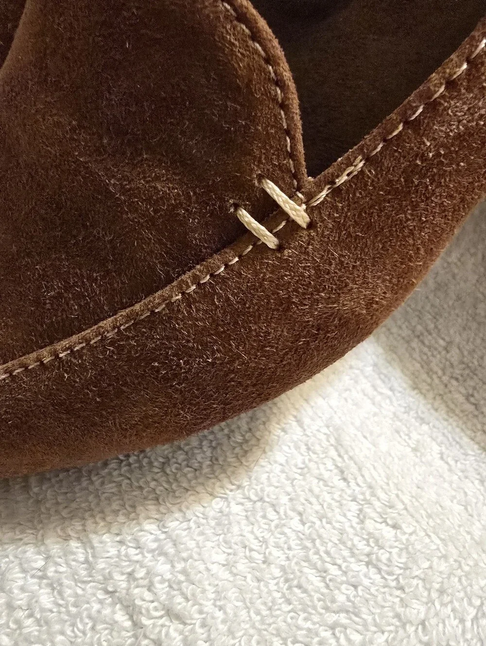White Mountain Genuine Leather Suede Slip On Loafer Flats Brown 6 EUC